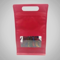 Red Zip Lock Gusseted (With Handle)