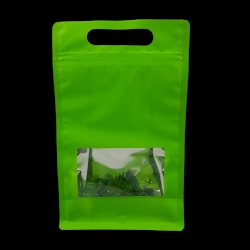 Green Zip Lock Gusseted (With Handle)