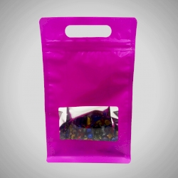 Violet Zip Lock Gusseted (With Handle)