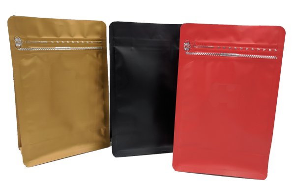 Gold, Red, Black Zip Lock Gusseted (Easy Zip)