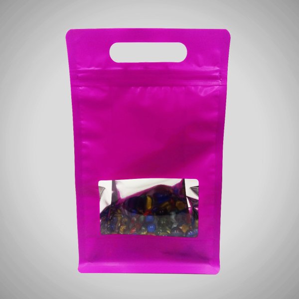 Violet Zip Lock Gusseted (With Handle)