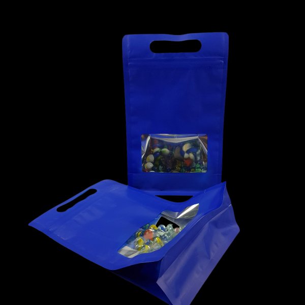 Blue Zip Lock Gusseted (With Handle)