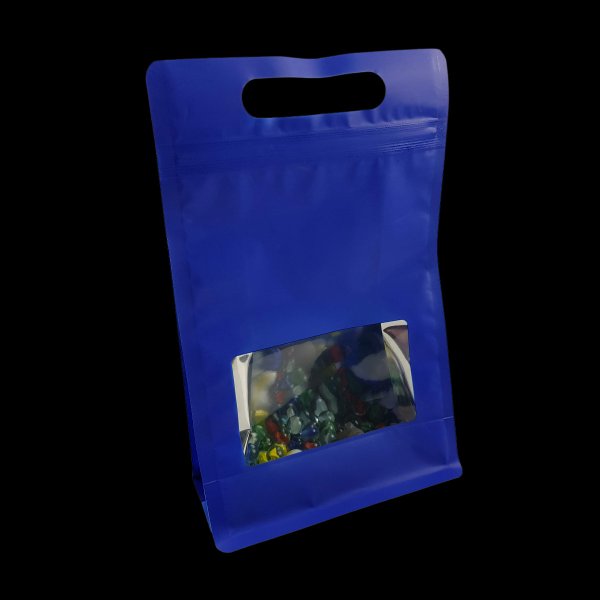 Blue Zip Lock Gusseted (With Handle)