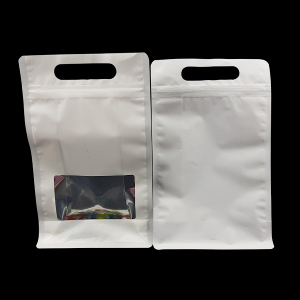 White Zip Lock Gusseted (With Handle)
