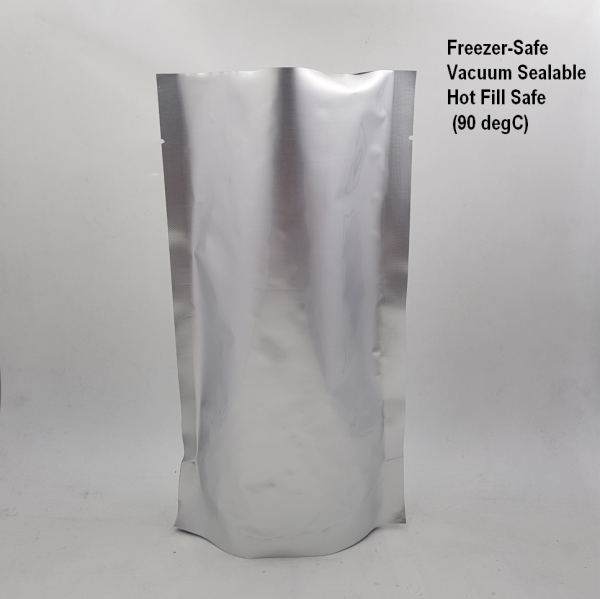 Silver Stand Up Pouch (Hot Fill, Frozen)