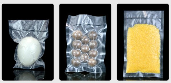 Transparent Pouch Flat (Textured Vacuum Bag For Household Vacuum ,Frozen)