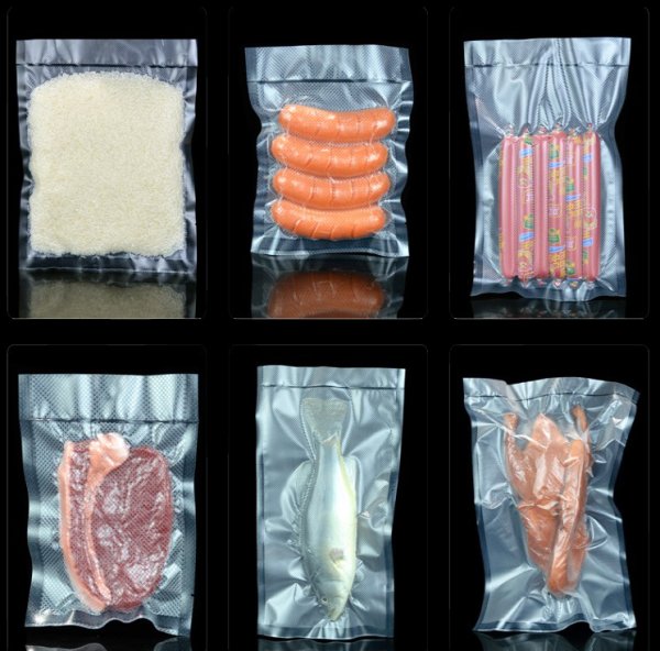 Transparent Pouch Flat (Textured Vacuum Bag For Household Vacuum ,Frozen)