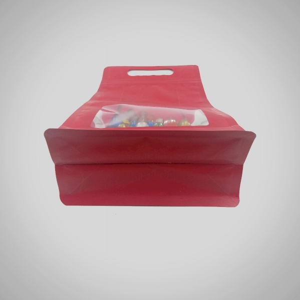 Red Zip Lock Gusseted (With Handle)